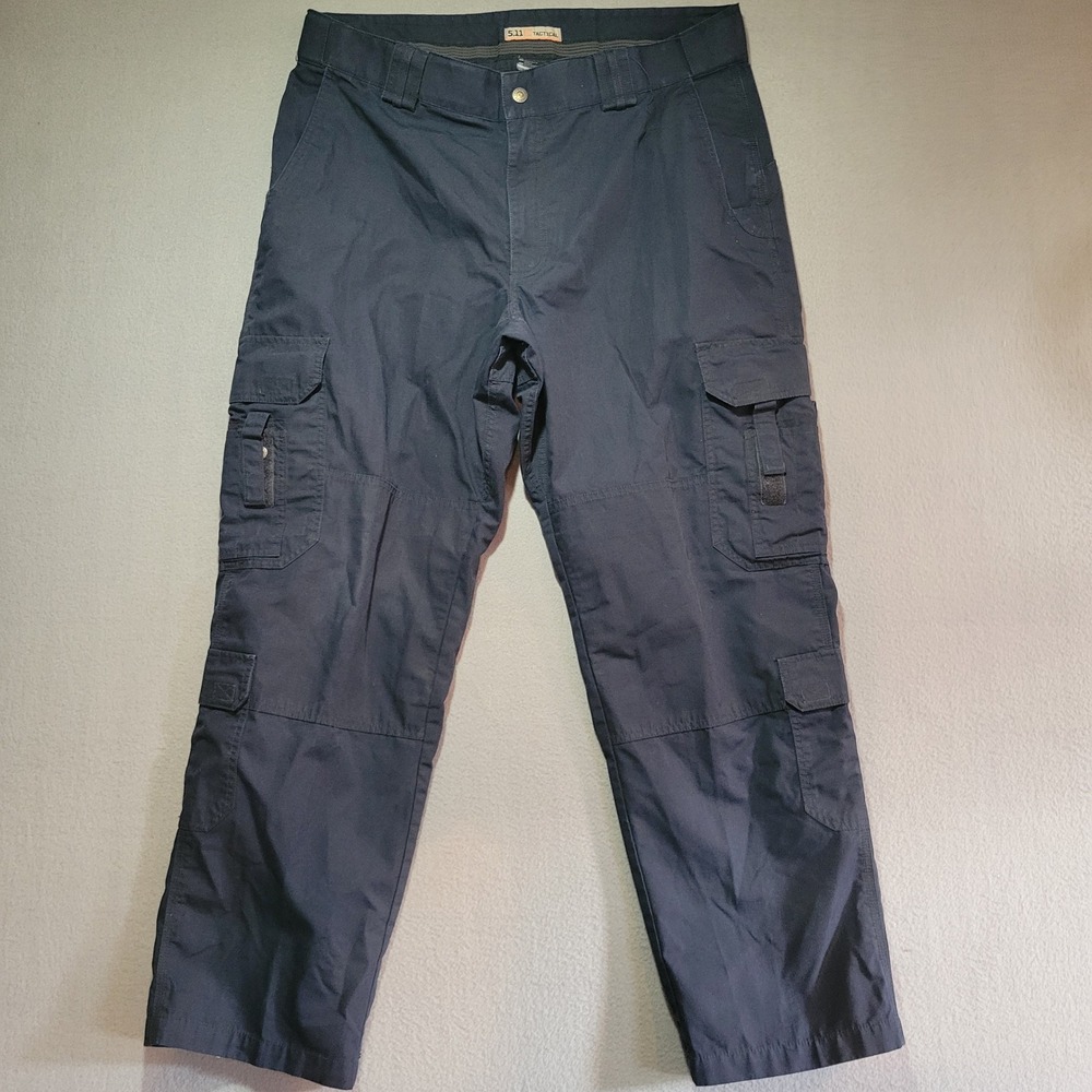 5.11 Tactical Mens Ripstop Cargo Pants 40x32 Navy Blue Multi-Pocket Workwear